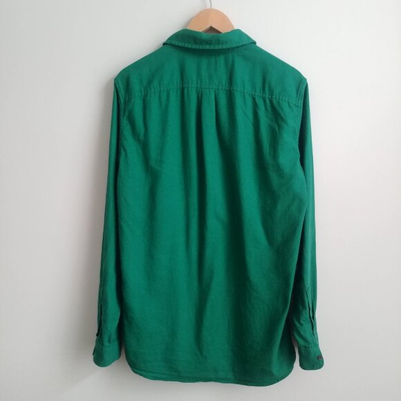 Gap Men's Medium Tall 100% cotton soft flannel green button down shirt - Picture 4 of 14